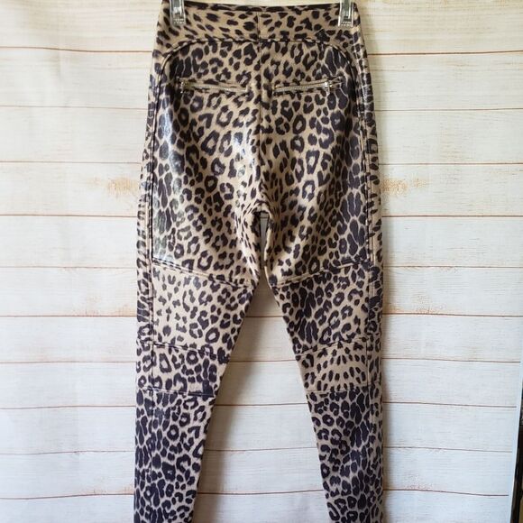Mistress Rocks Los Angeles Stretch Leopard Paneled High Rise Leggings Small - Picture 6 of 10